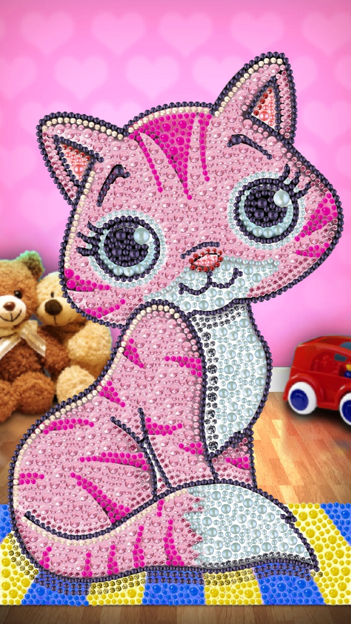 Colorful artwork in Tap diamond number coloring